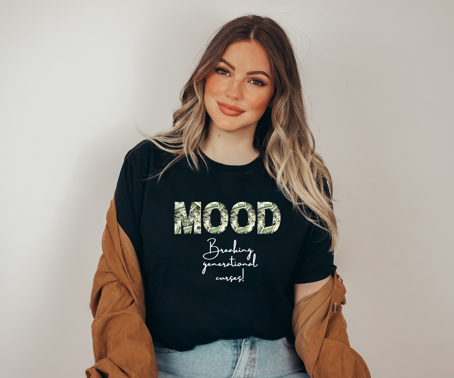 MOOD Breaking Generational Curses Shirt - Wealthy Vibes Short Sleeve T-Shirt