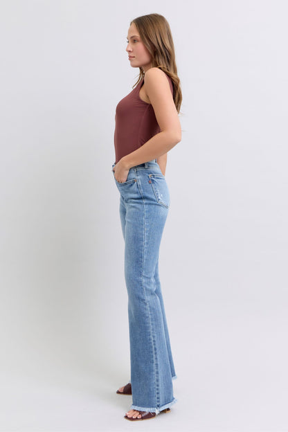 Judy Blue Full Size Raw Hem High Rise Bootcut Jeans - Danielle and Jason Baker LLC - Danielle Baker's Boutique