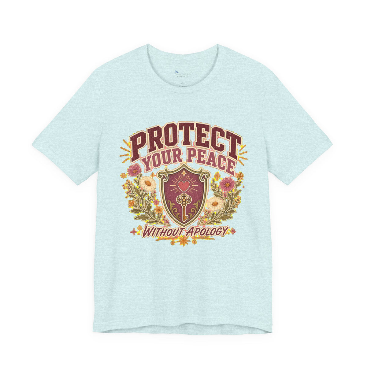 Empowerment Shirt, Protect Your Peace Tee, Boundary Self Care Floral Shield Graphic