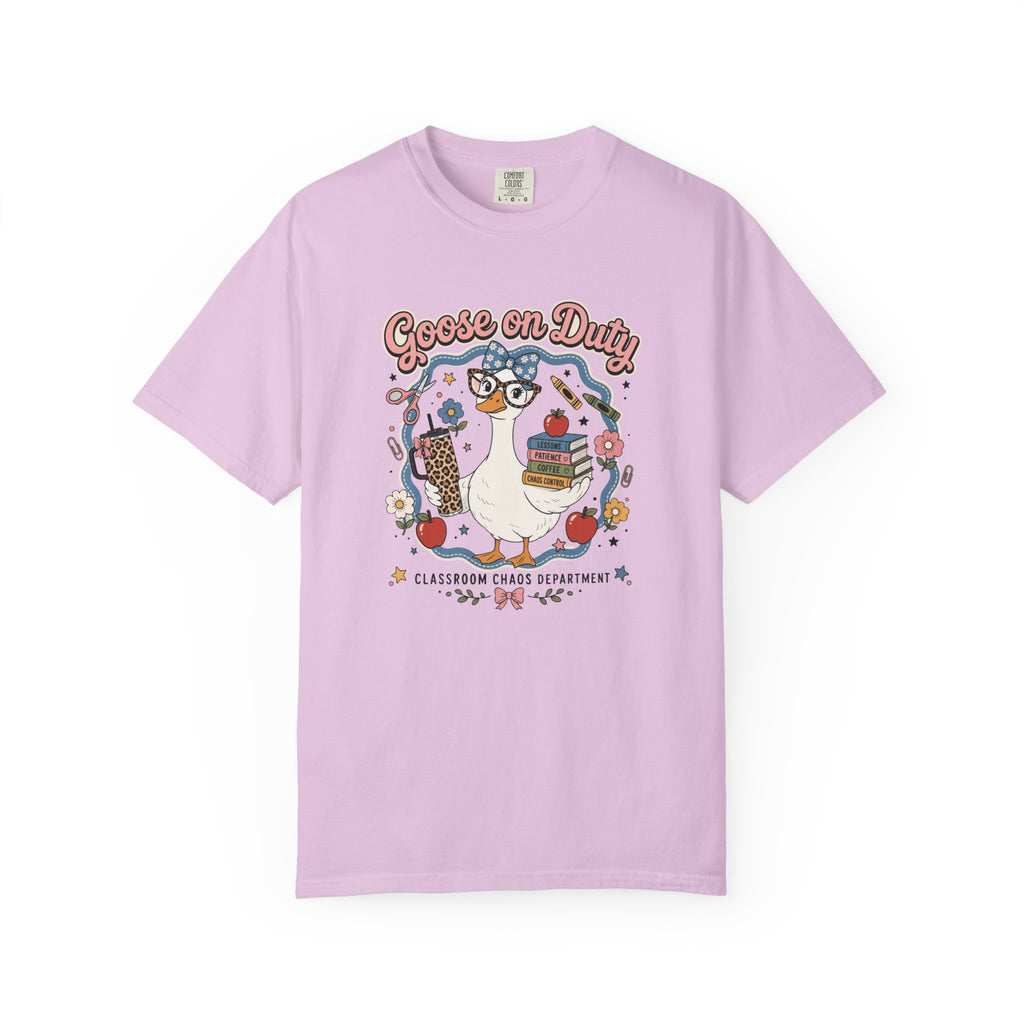 Goose on Duty Funny Teacher Shirt | Classroom Chaos Goose Graphic Tee