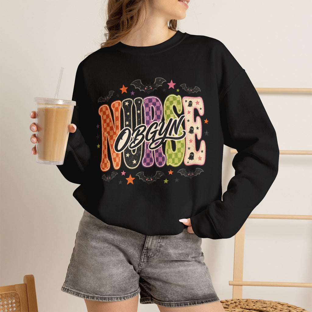 OBGYN Nurse Halloween Sweatshirt, Retro Spooky Nurse Crewneck