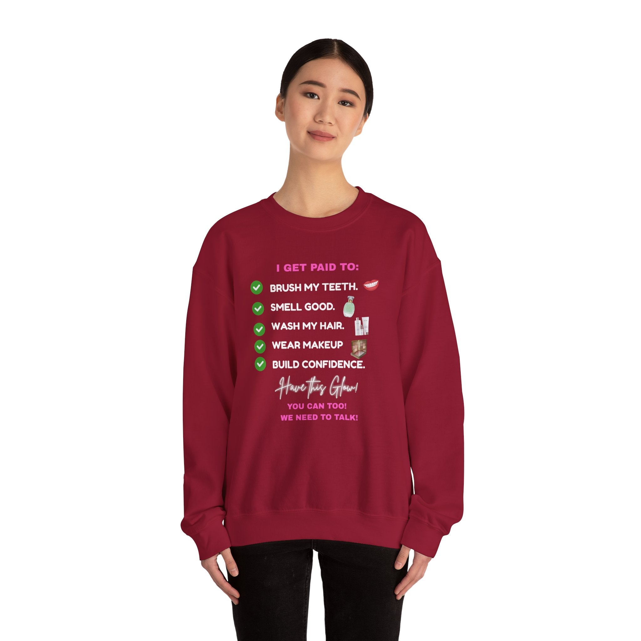 Do you get paid to... White Font Unisex Heavy Blend™ Crewneck Sweatshirt