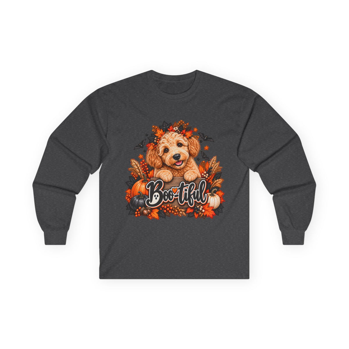 Halloween Doodle Long Sleeve Shirt, Boo-tiful Goldendoodle Fall Dog Lover Gift