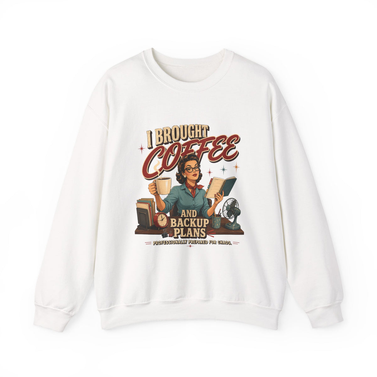 Coffee Shirt, Brought Backup Plans Sweatshirt, Book Lover Reader Mom Gift