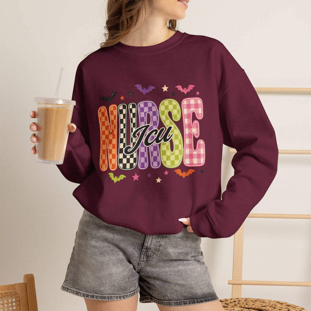 ICU Nurse Halloween Sweatshirt, Retro Spooky Emergency Department Nurse Crewneck