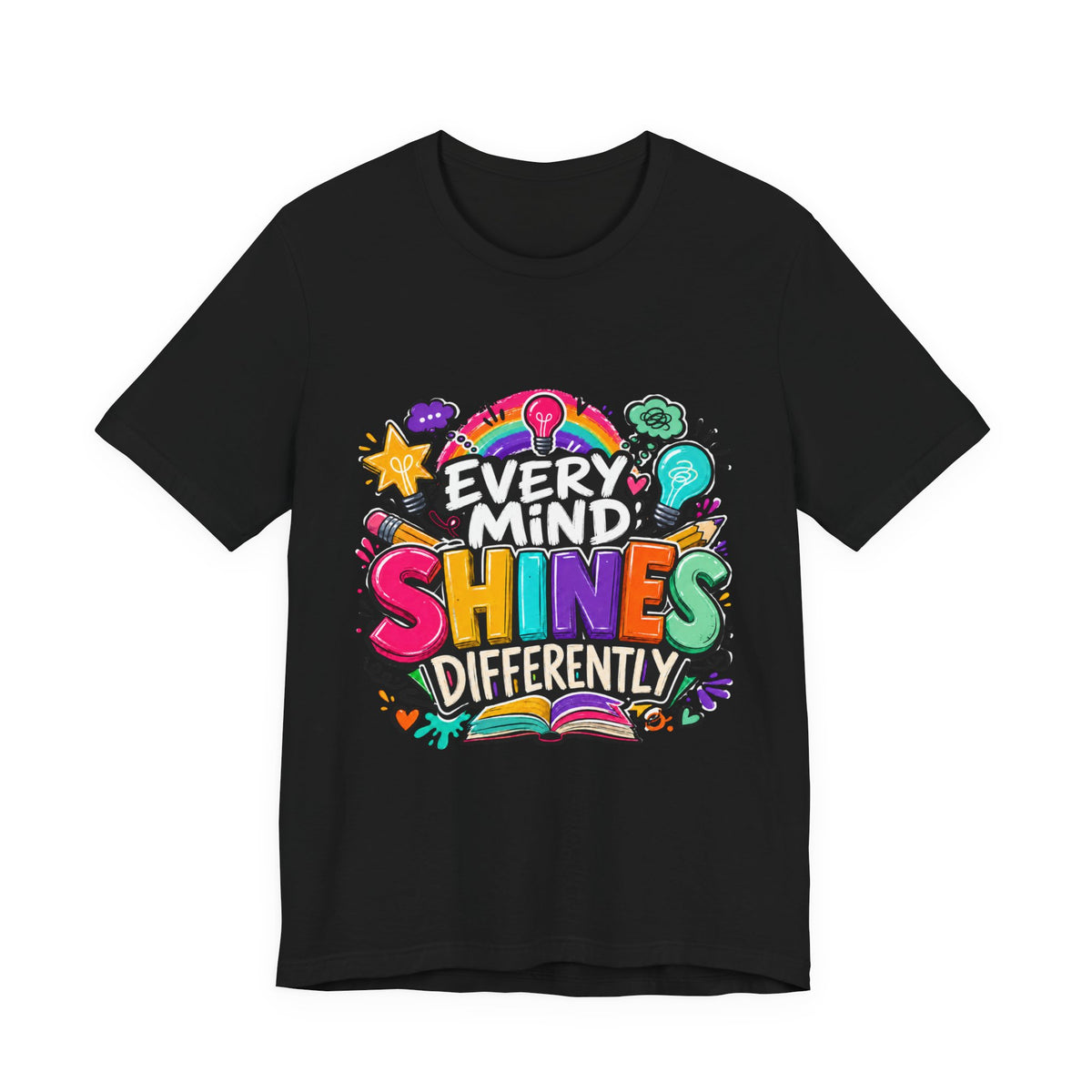 Autism Acceptance Shirt, Every Mind Shines Differently Tee, Neurodiversity Teacher Gift