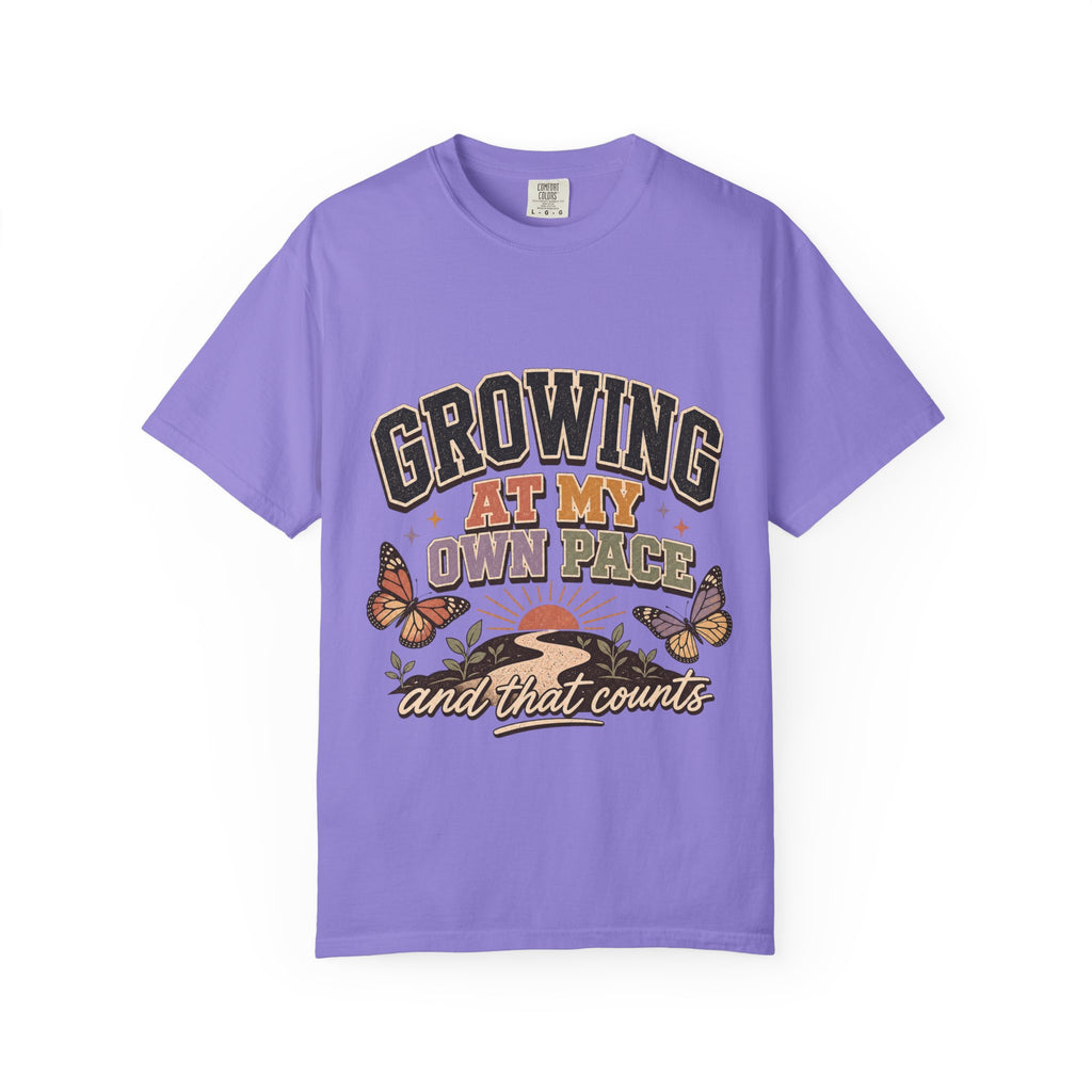 Motivational Shirt, Growing At My Own Pace Tee, Butterfly Self Growth Teacher Graphic