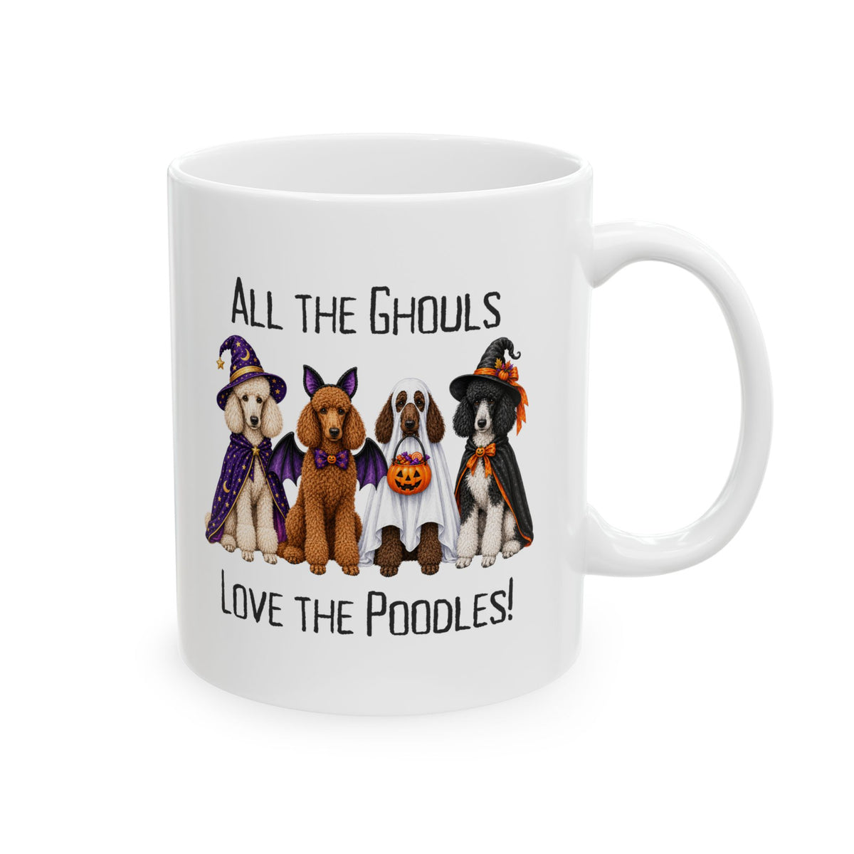 Poodle Halloween Mug, All Ghouls Love Coffee Cup, Spooky Dog Gift