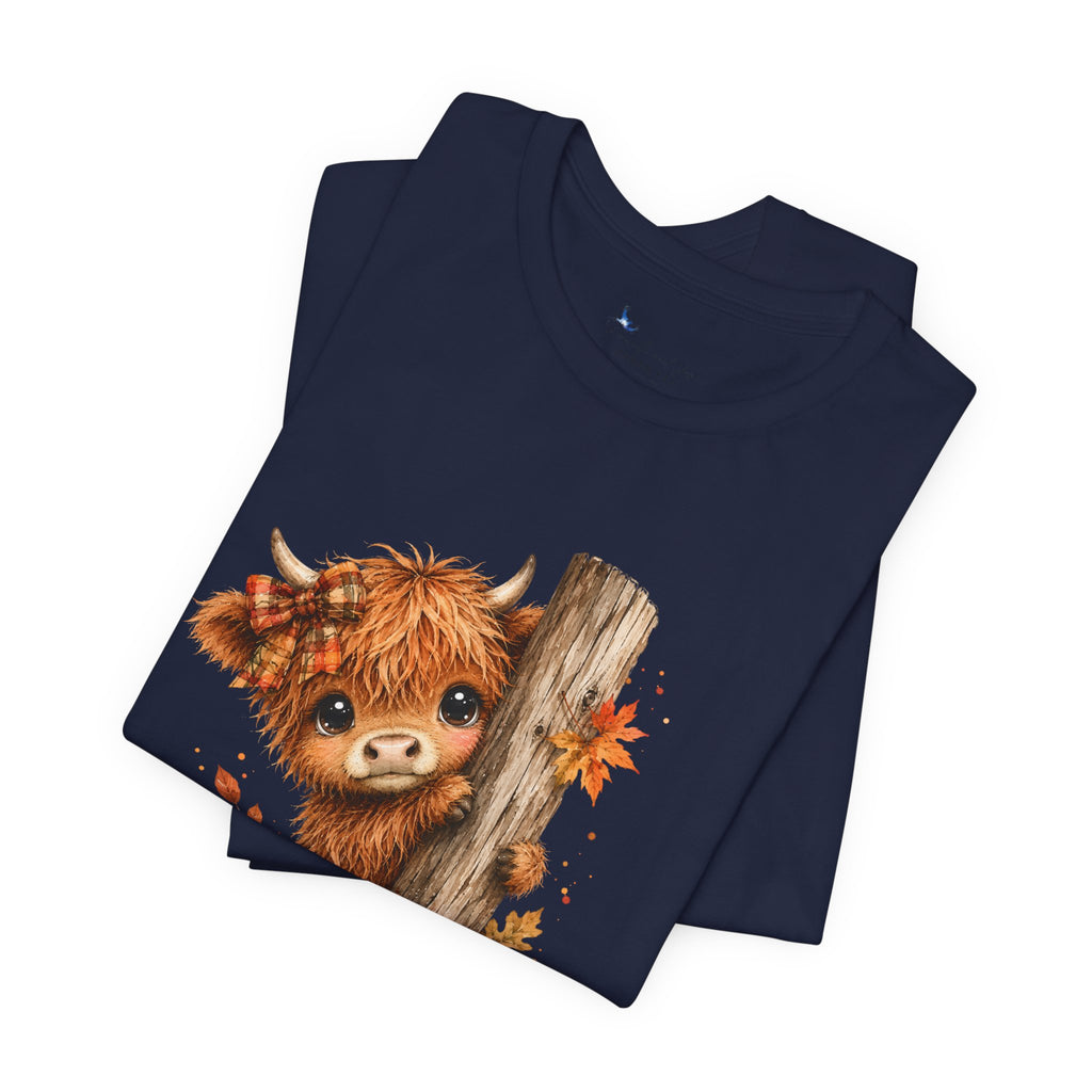 Fall Woodland Baby Highland Cow Animal T-Shirt