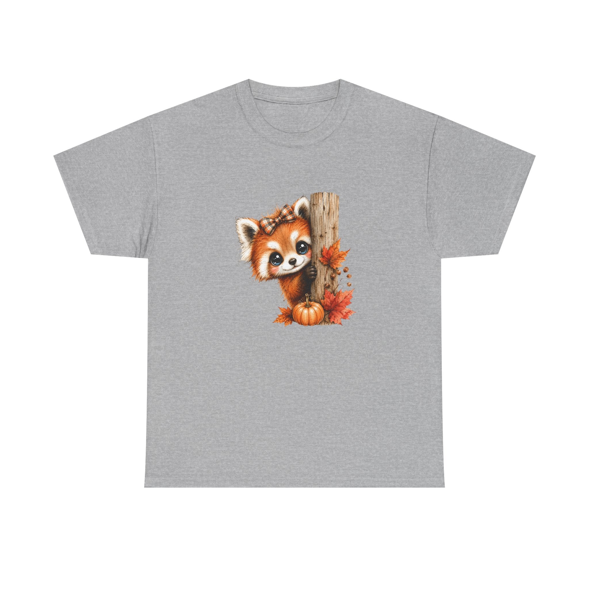Autumn Woodland Red Panda Graphic Tee | Cute Fall Red Panda Shirt | Pumpkin Patch T-Shirt