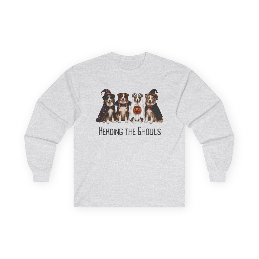 Australian Shepherd Halloween Sweatshirt, Herding The Ghouls Dog Lover Shirt, Border Collie Fall Pullover