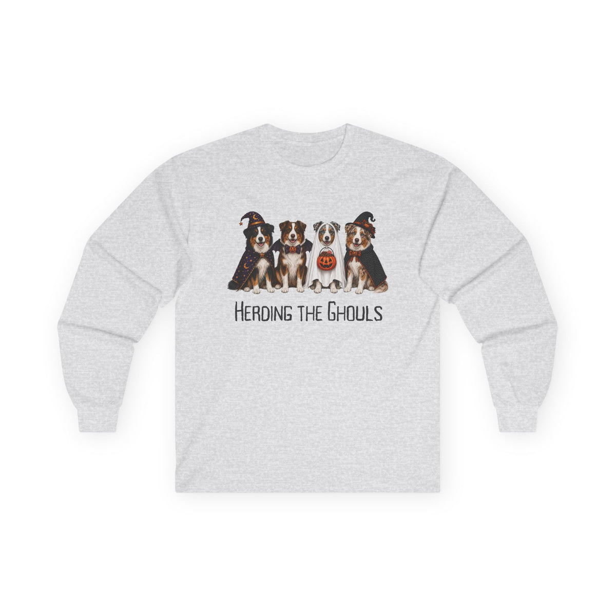 Australian Shepherd Halloween Sweatshirt, Herding The Ghouls Dog Lover Shirt, Border Collie Fall Pullover