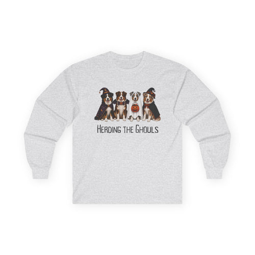 Australian Shepherd Halloween Sweatshirt, Herding The Ghouls Dog Lover Shirt, Border Collie Fall Pullover