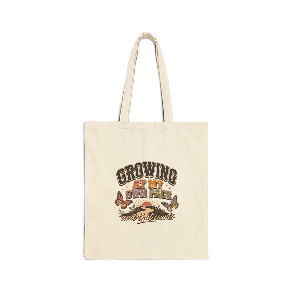 Teacher Tote Bag, Growing At My Own Pace, Student Encouragement Butterfly Gift