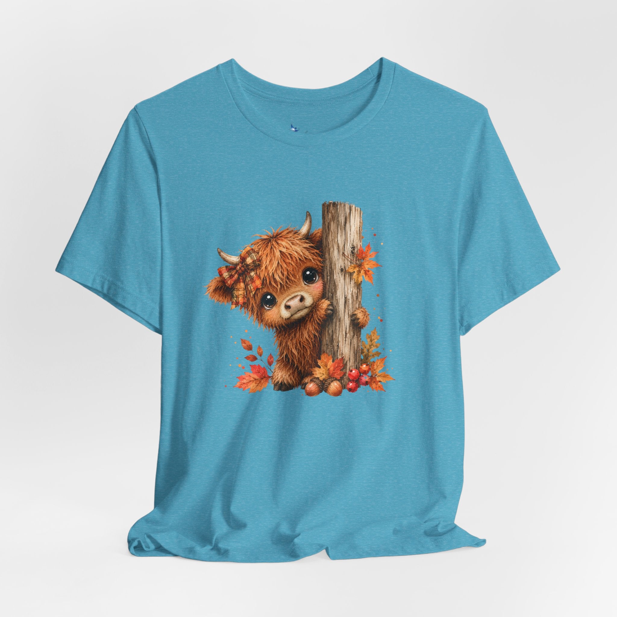 Fall Woodland Baby Highland Cow Animal T-Shirt