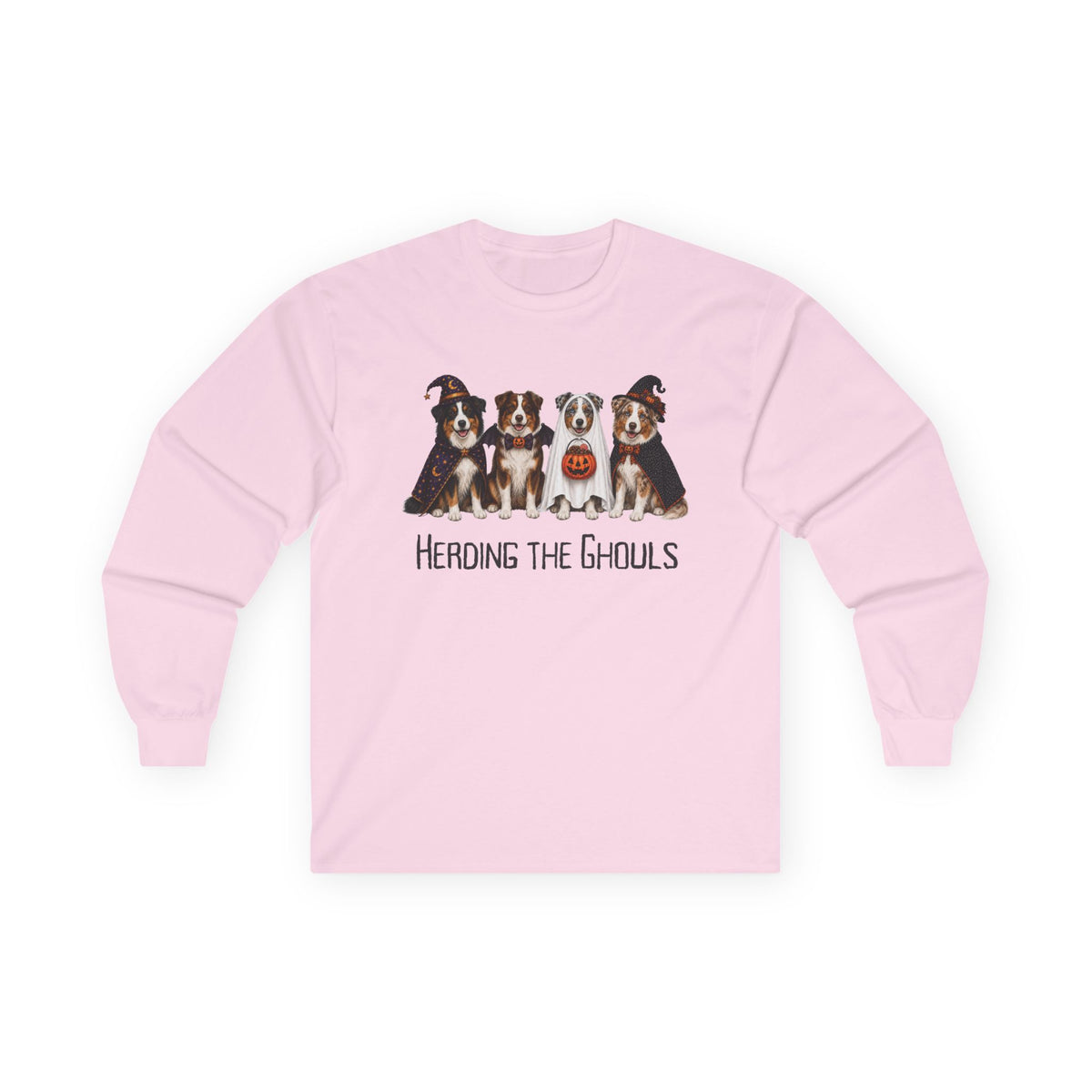 Australian Shepherd Halloween Sweatshirt, Herding The Ghouls Dog Lover Shirt, Border Collie Fall Pullover