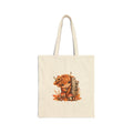 Fall Highland Cow Canvas Tote Bag | Cute Autumn Farmhouse Cow Tote | Western Cow Lover Bag
