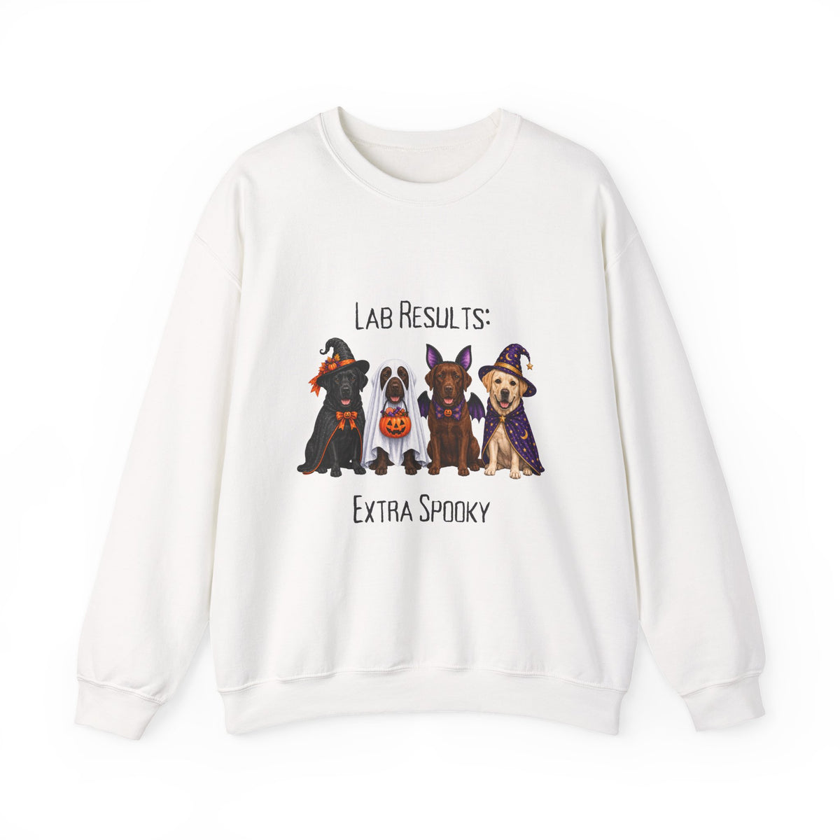 Labrador Halloween Sweatshirt, Lab Results Extra Spooky Dog Lover Fall Pullover Gift