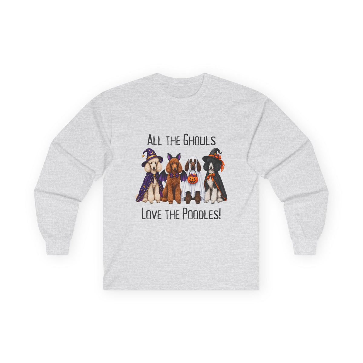 Poodle Halloween Long Sleeve Shirt, All The Ghouls Love Poodles, Spooky Dog Lover Gift