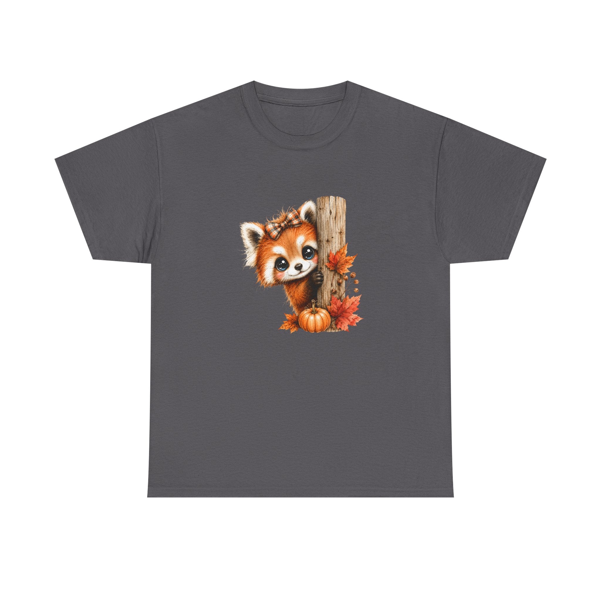 Cute Fall Red Panda Shirt | Autumn Woodland Animal Graphic Tee | Pumpkin Patch T-Shirt