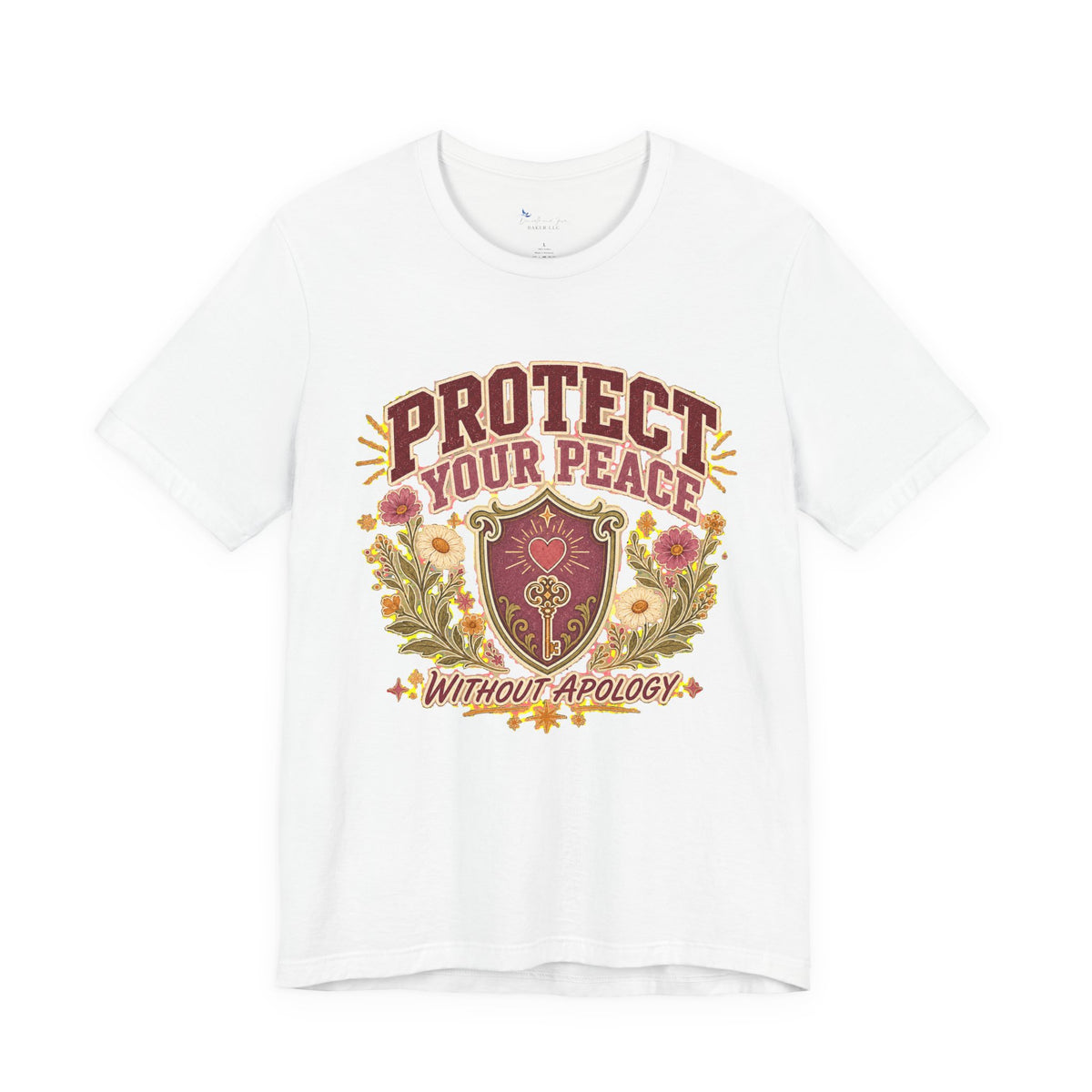 Empowerment Shirt, Protect Your Peace Tee, Boundary Self Care Floral Shield Graphic