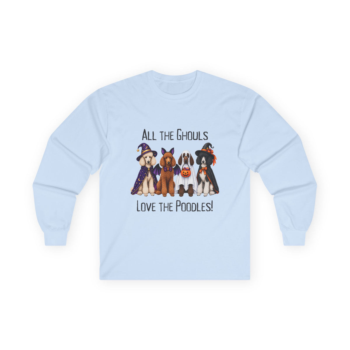 Poodle Halloween Long Sleeve Shirt, All The Ghouls Love Poodles, Spooky Dog Lover Gift