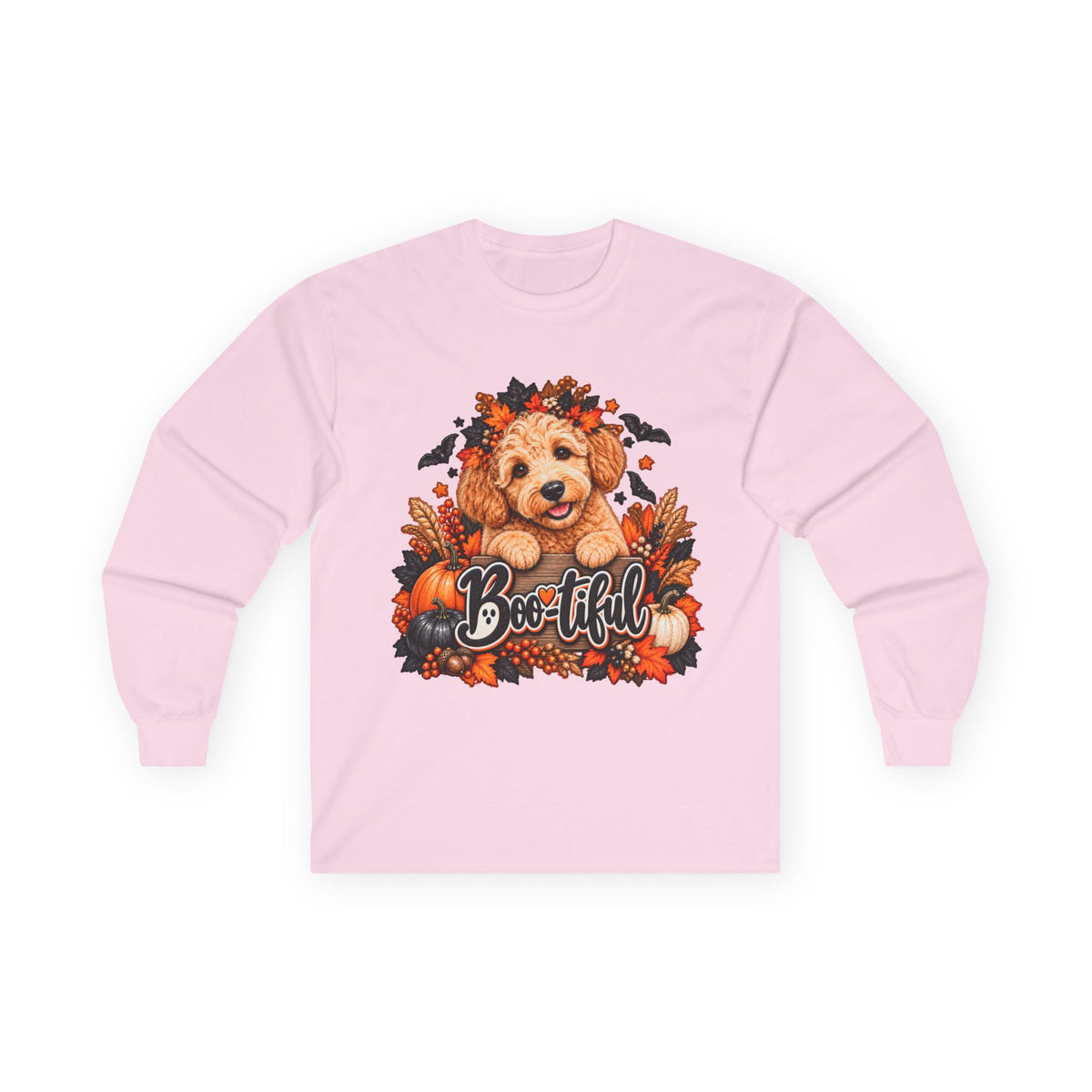 Halloween Doodle Long Sleeve Shirt, Boo-tiful Goldendoodle Fall Dog Lover Gift