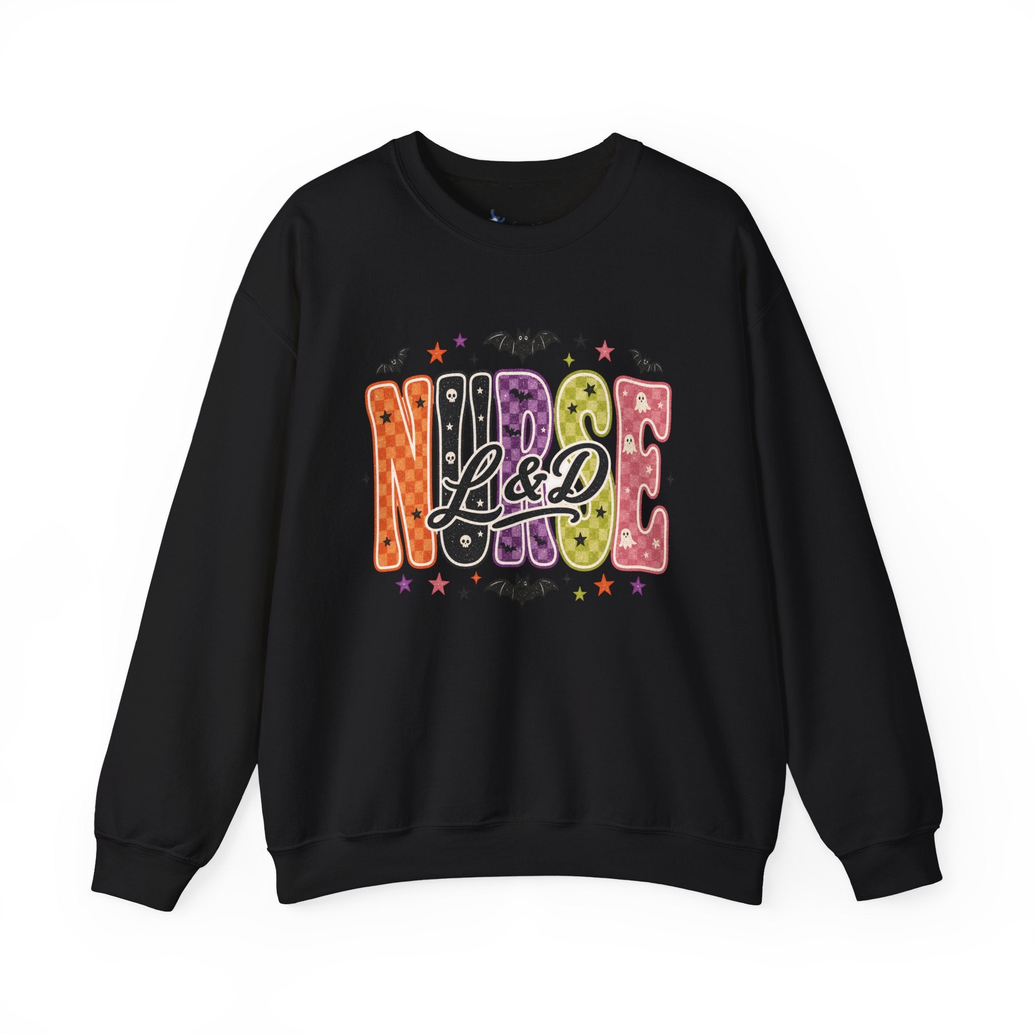 L&D Labor and Delivery Nurse Halloween Sweatshirt, Retro Spooky Baby Nurse Crewneck