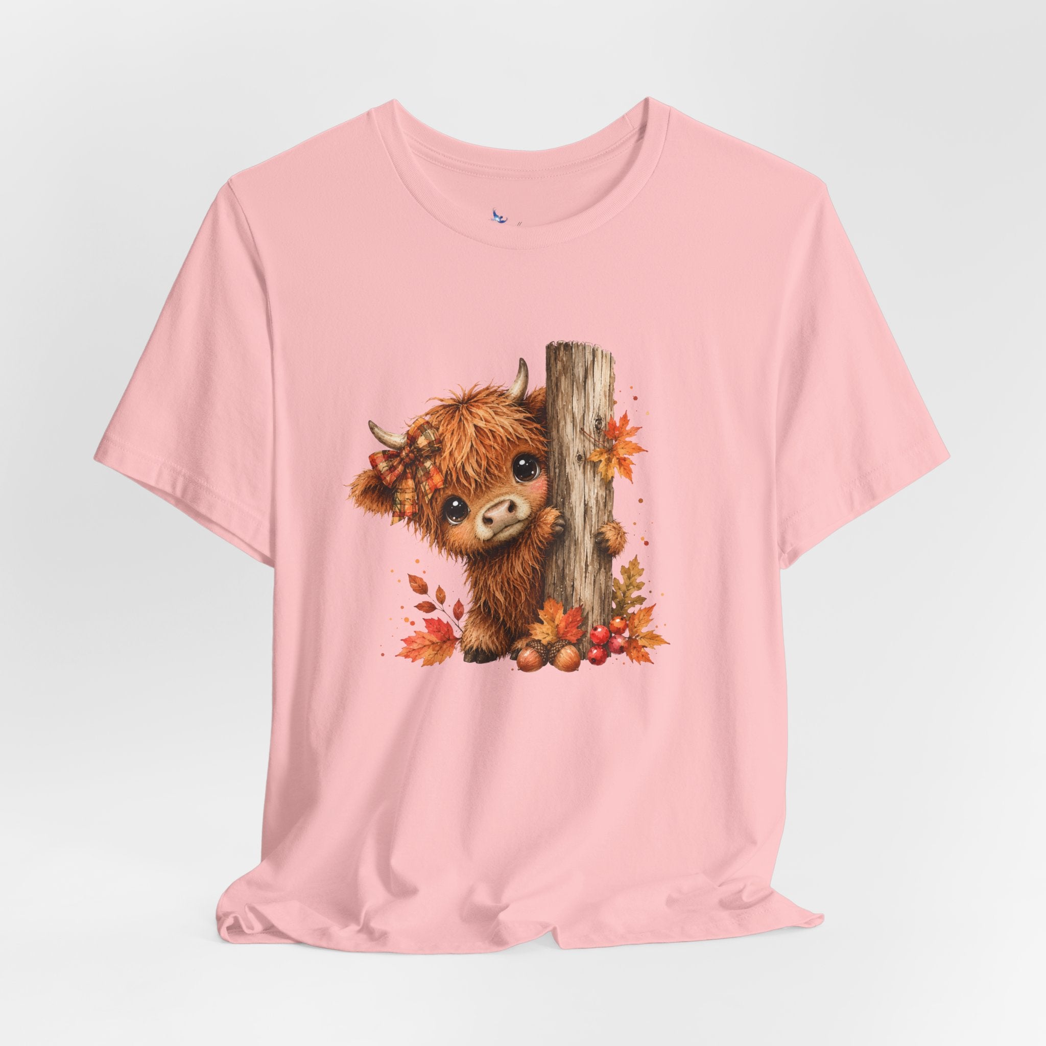 Fall Woodland Baby Highland Cow Animal T-Shirt