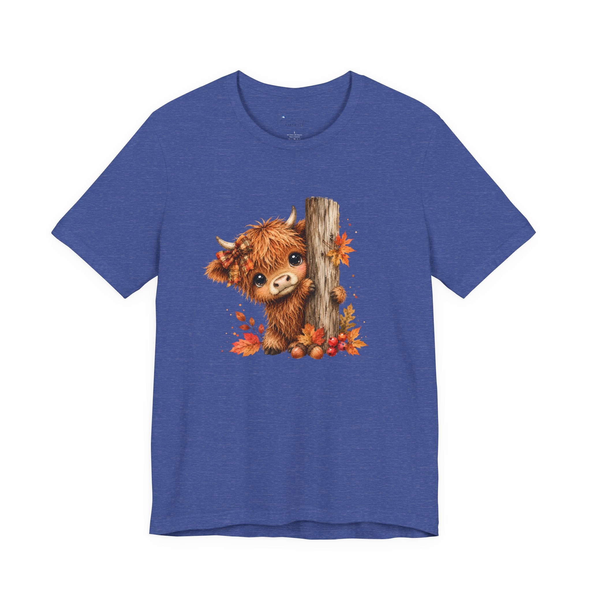 Fall Woodland Baby Highland Cow Animal T-Shirt