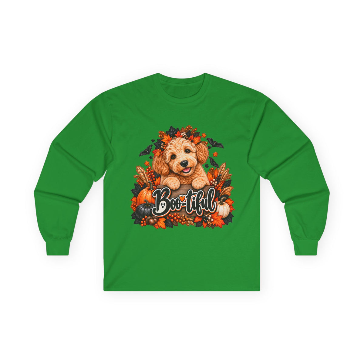 Halloween Doodle Long Sleeve Shirt, Boo-tiful Goldendoodle Fall Dog Lover Gift