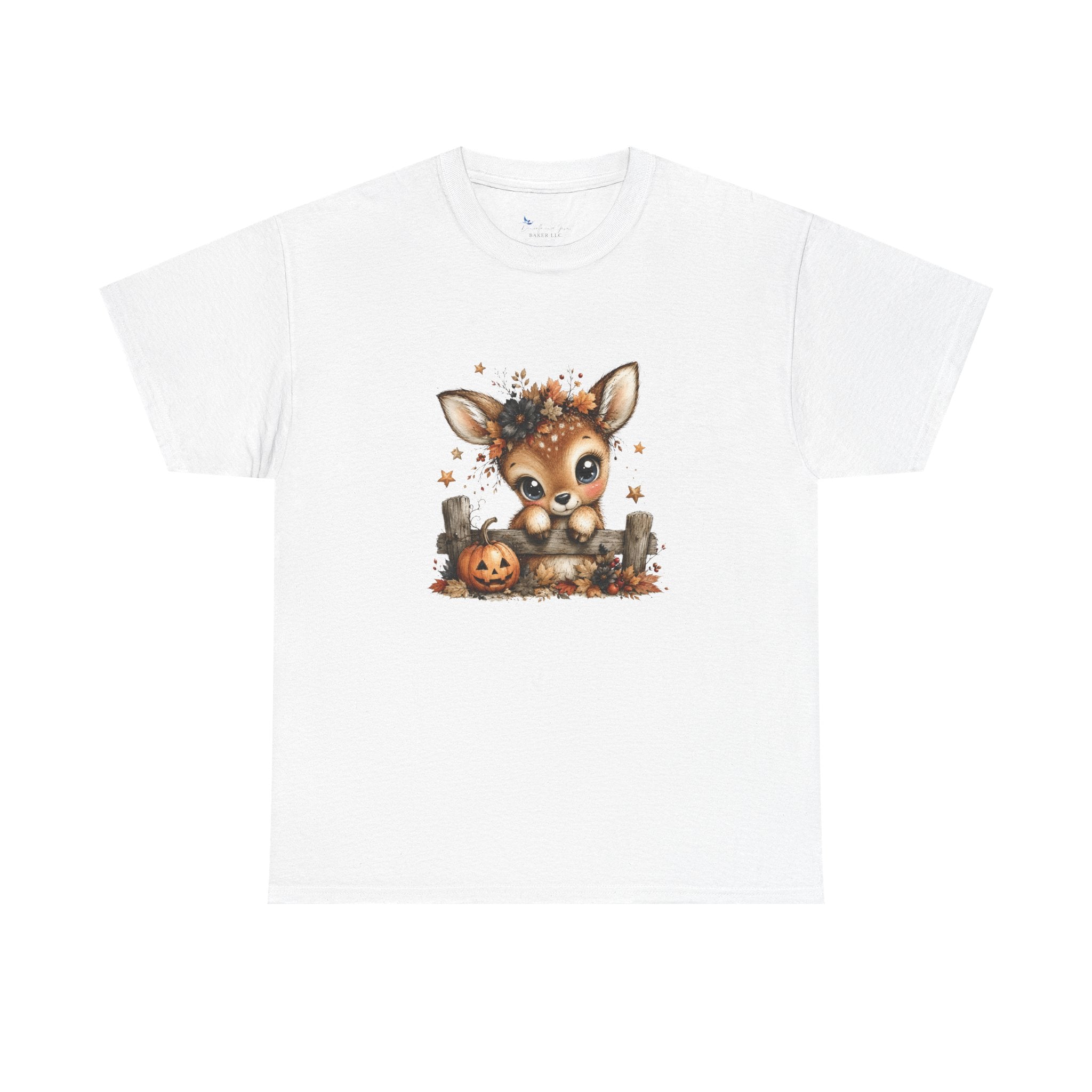 Baby Deer Halloween Graphic Tee | Fall Fawn Shirt | Woodland Animal Autumn T-Shirt