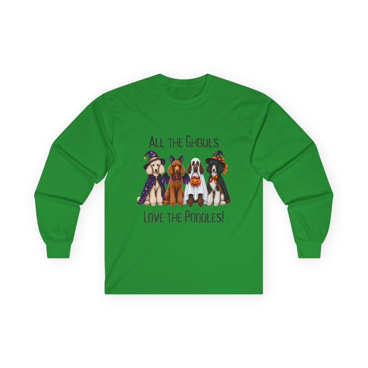 Poodle Halloween Long Sleeve Shirt, All The Ghouls Love Poodles, Spooky Dog Lover Gift