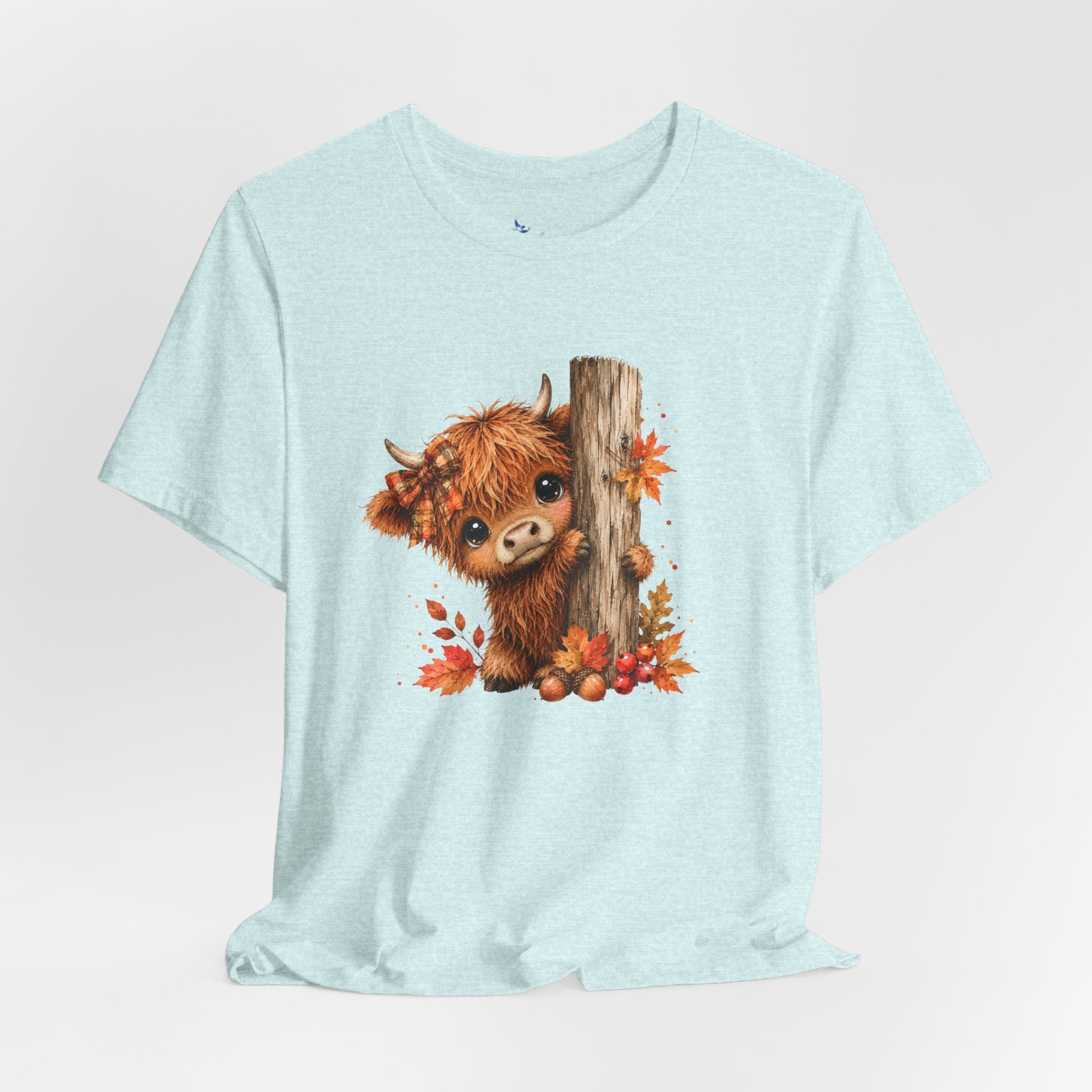 Fall Woodland Baby Highland Cow Animal T-Shirt
