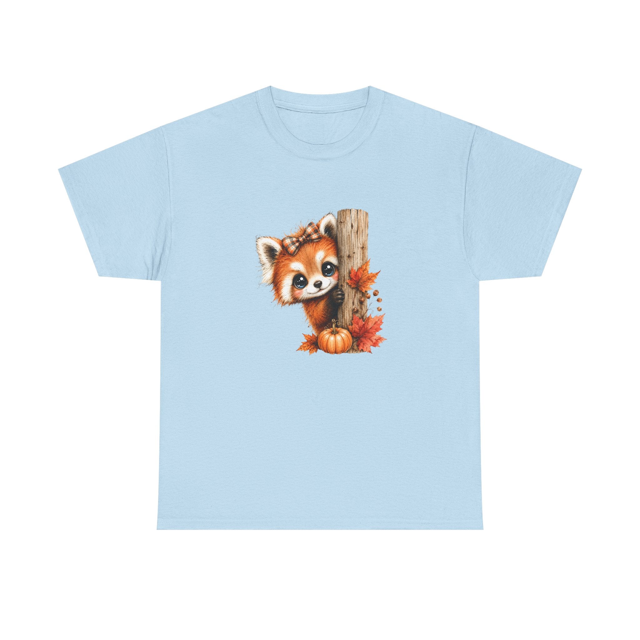 Autumn Woodland Red Panda Graphic Tee | Cute Fall Red Panda Shirt | Pumpkin Patch T-Shirt