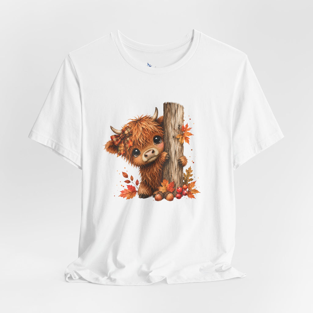 Fall Woodland Baby Highland Cow Animal T-Shirt