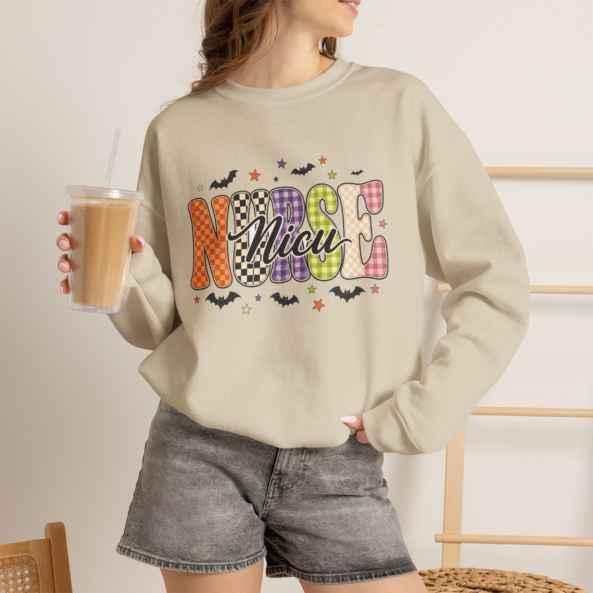 NICU Nurse Halloween Sweatshirt, Retro Spooky Nurse Crewneck, Cute Fall Medical Gift