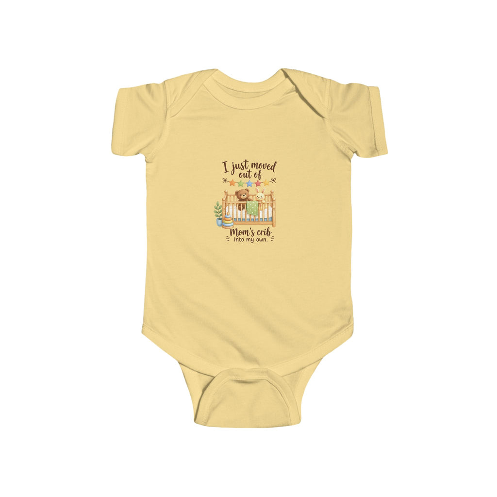 Baby Bodysuit/Onesie, Moved From Mom’s Crib Into Mine, Cute Newborn Shower Outfit