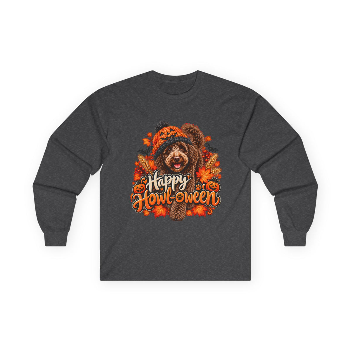 Halloween Dog Long Sleeve Shirt, Happy Howl-oween Doodle, Vet Rescue Gift