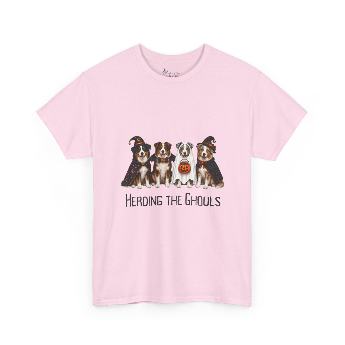Halloween Dog Shirt, Herding Ghouls Tee, Cute Spooky Family Bonfire Graphic