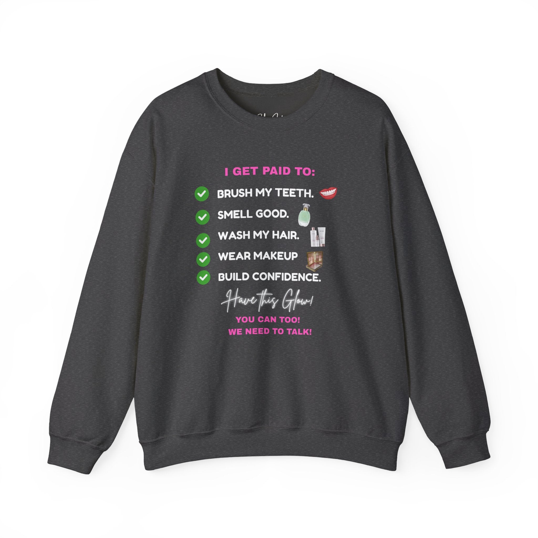 Do you get paid to... White Font Unisex Heavy Blend™ Crewneck Sweatshirt