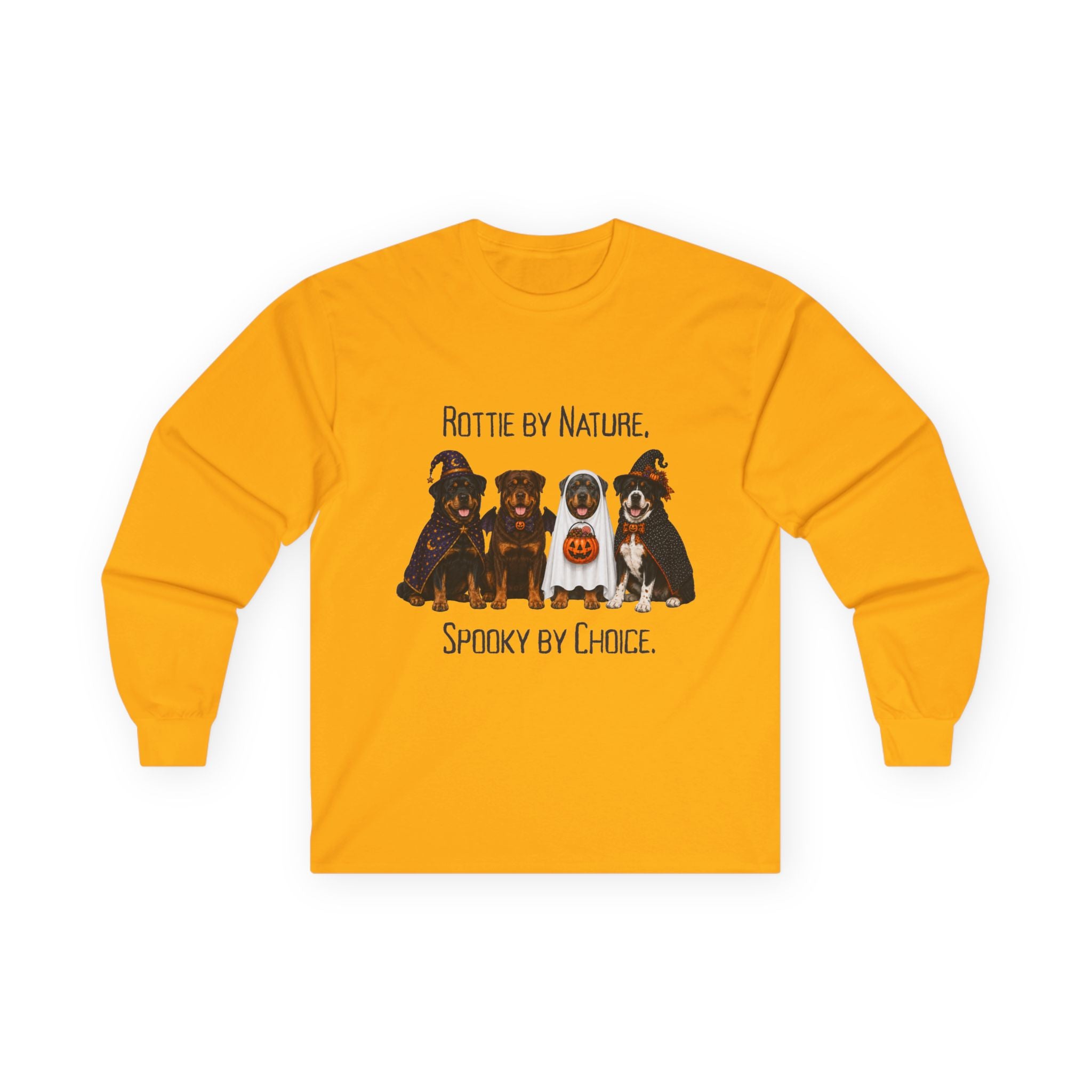 Rottweiler Halloween Shirt, Rottie Spooky Dog Long Sleeve, Rescue Owner Fall Graphic
