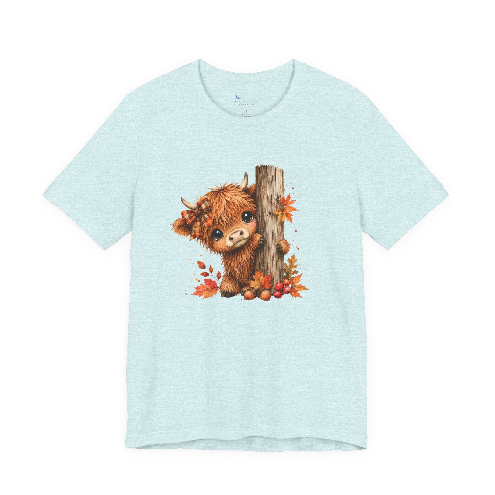 Fall Woodland Baby Highland Cow Animal T-Shirt