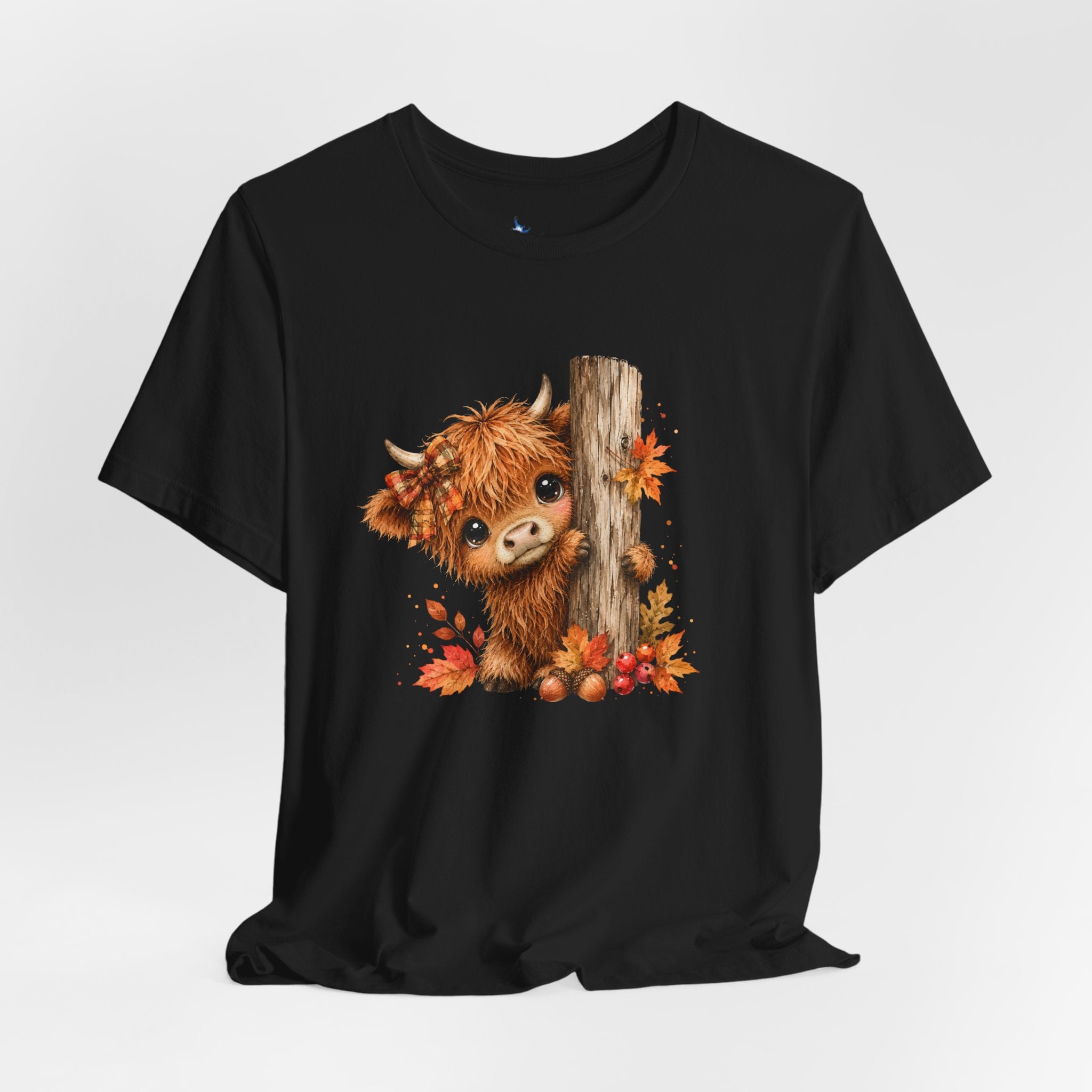 Fall Woodland Baby Highland Cow Animal T-Shirt