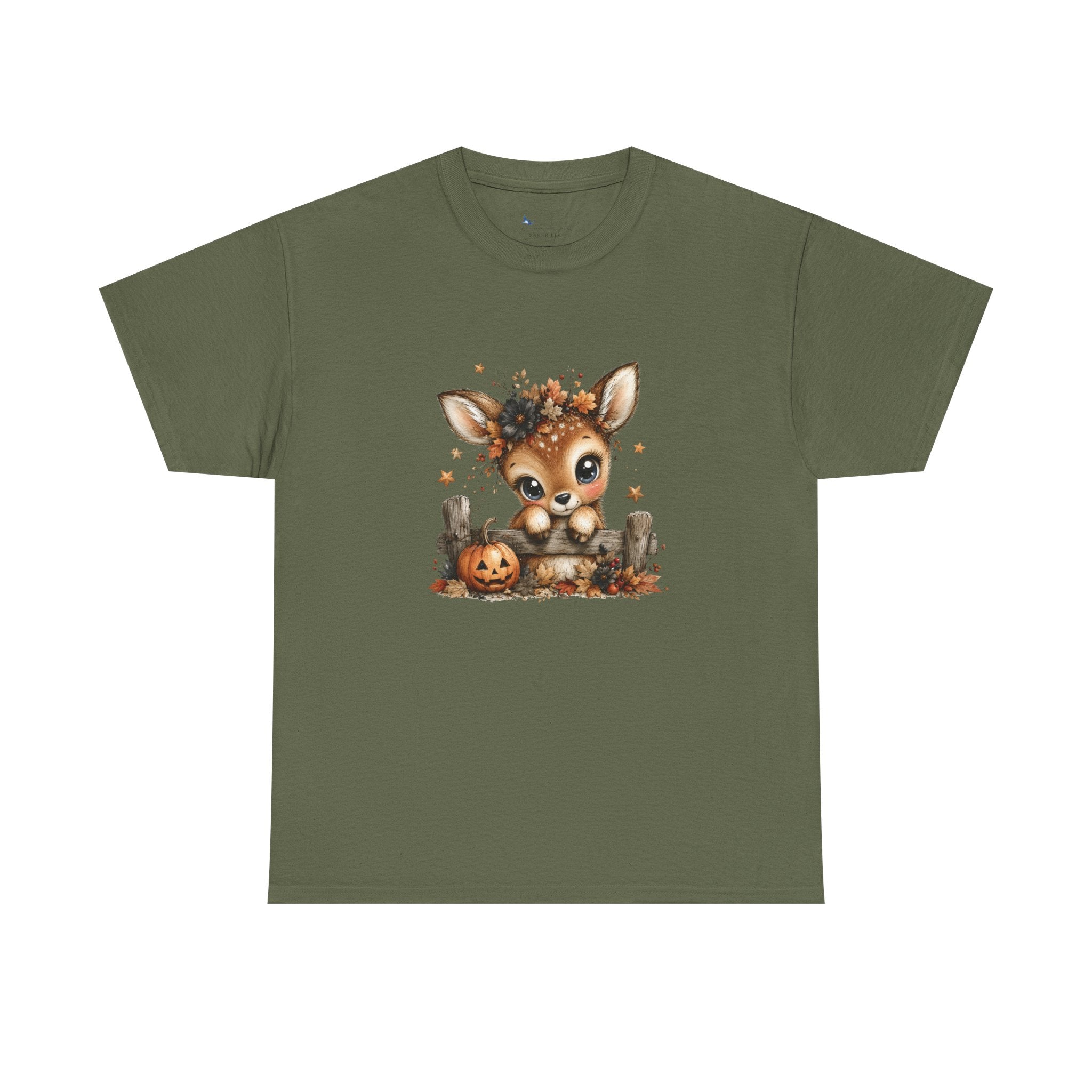 Baby Deer Halloween Graphic Tee | Fall Fawn Shirt | Woodland Animal Autumn T-Shirt