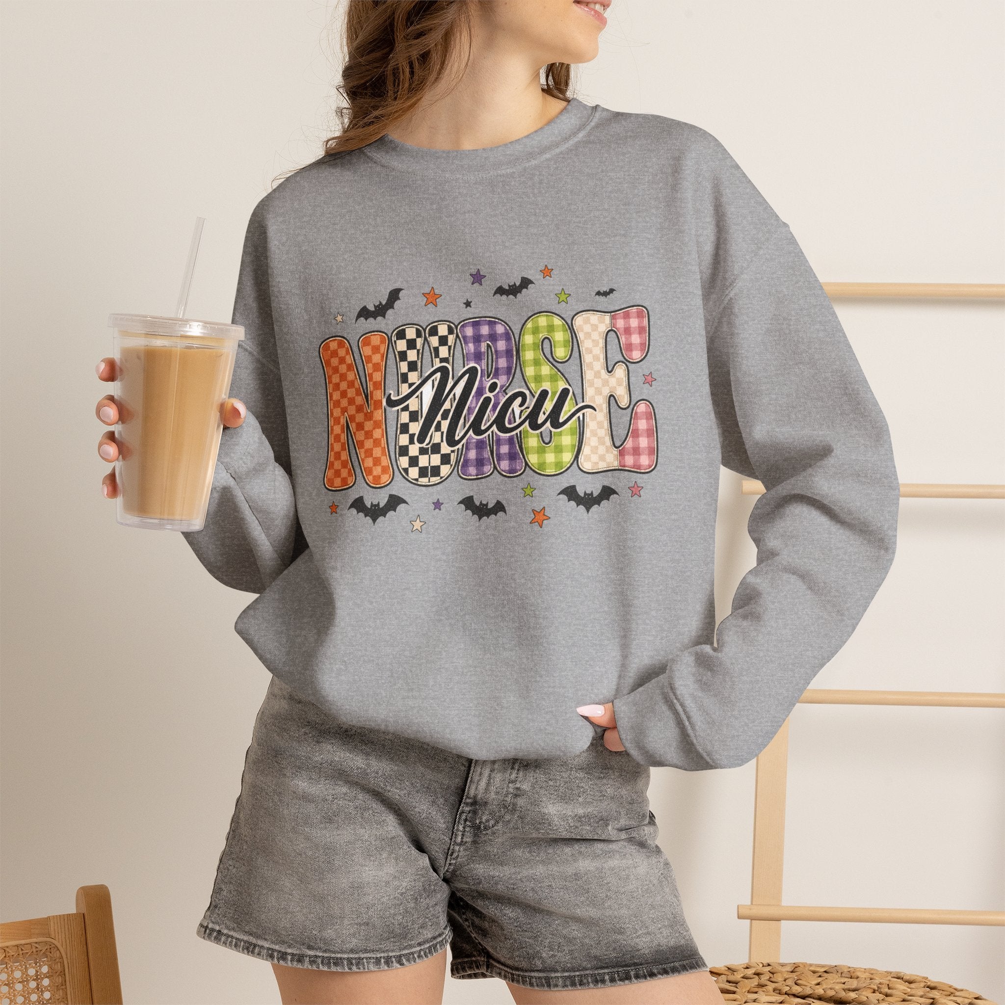 NICU Nurse Halloween Sweatshirt, Retro Spooky Nurse Crewneck, Cute Fall Medical Gift