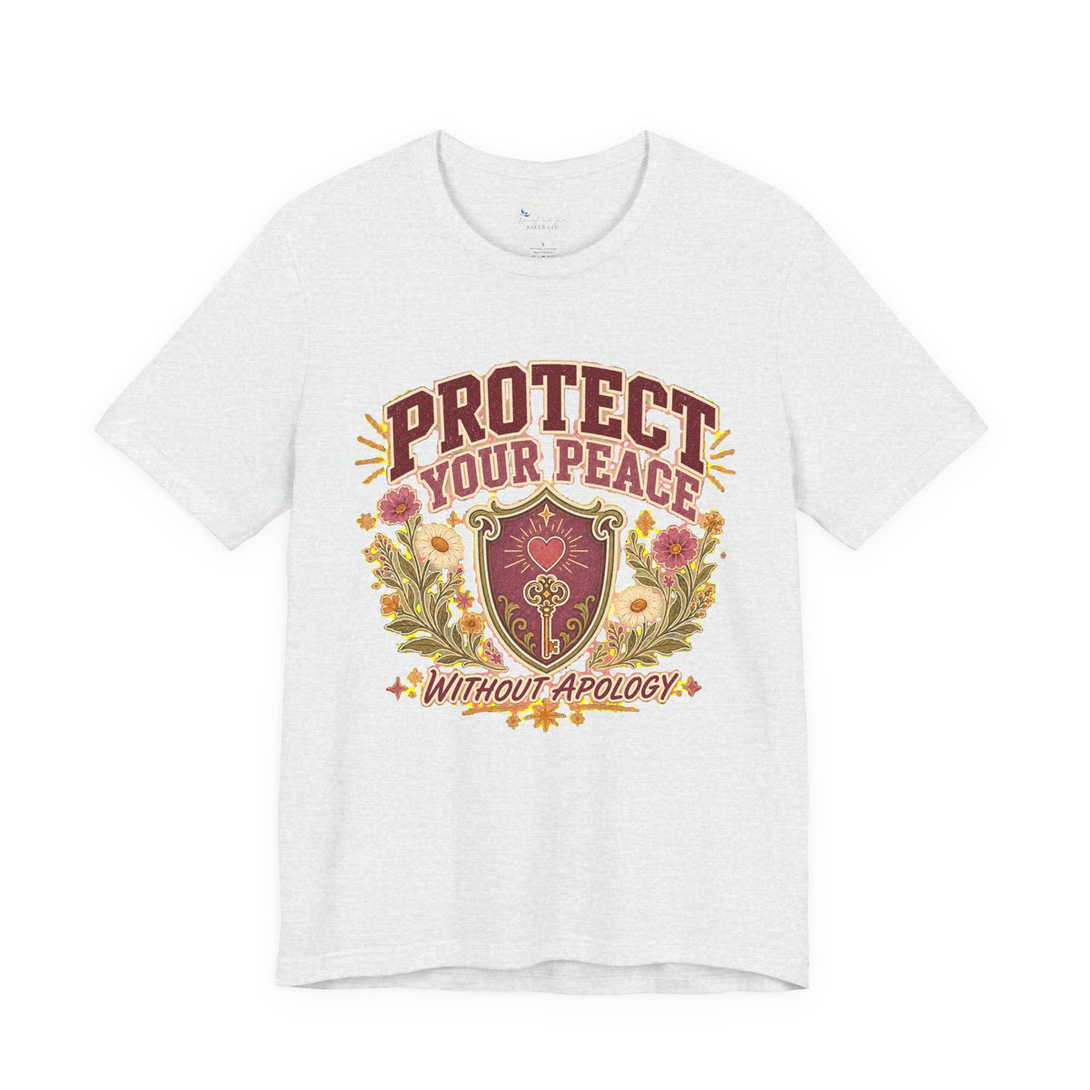 Empowerment Shirt, Protect Your Peace Tee, Boundary Self Care Floral Shield Graphic