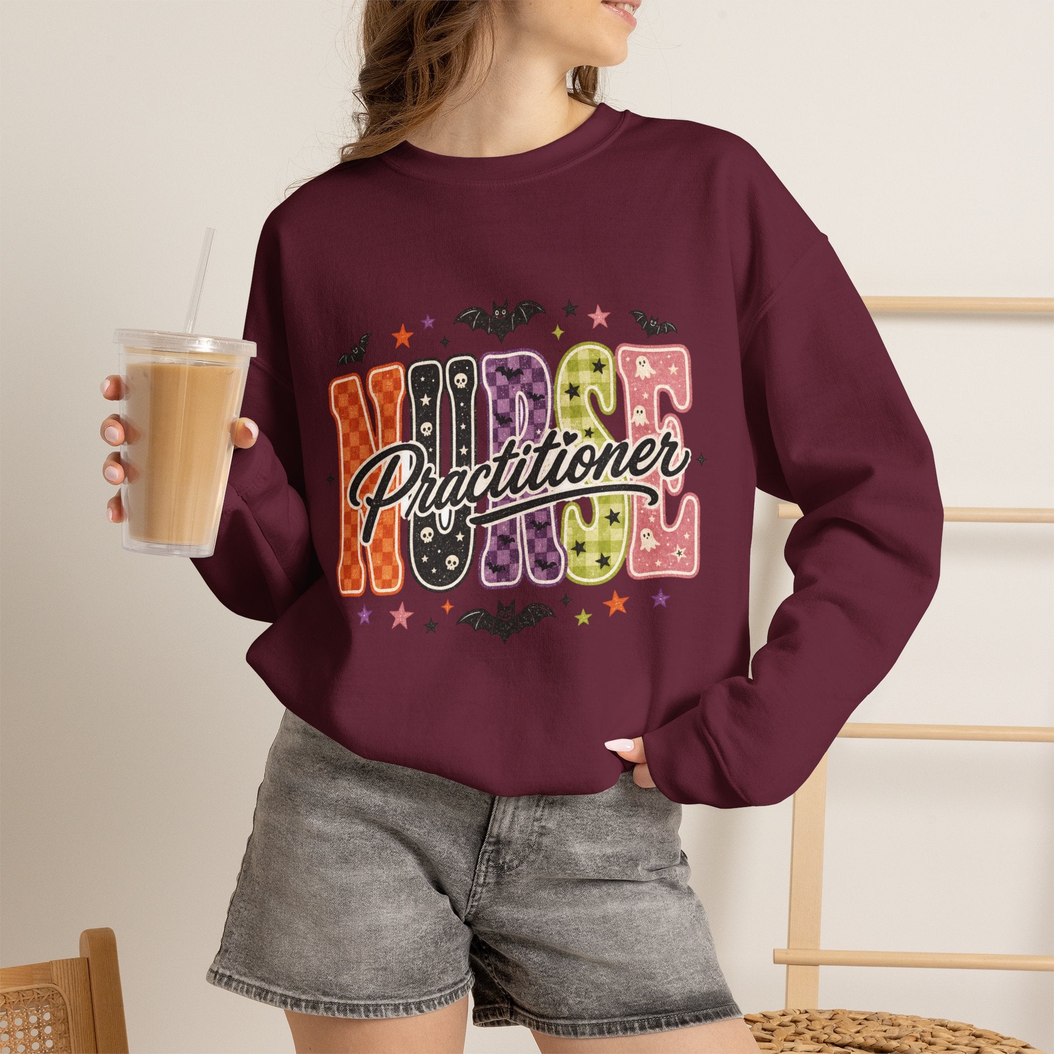 Nurse Practitioner Halloween Sweatshirt, Retro Spooky Nurse Crewneck