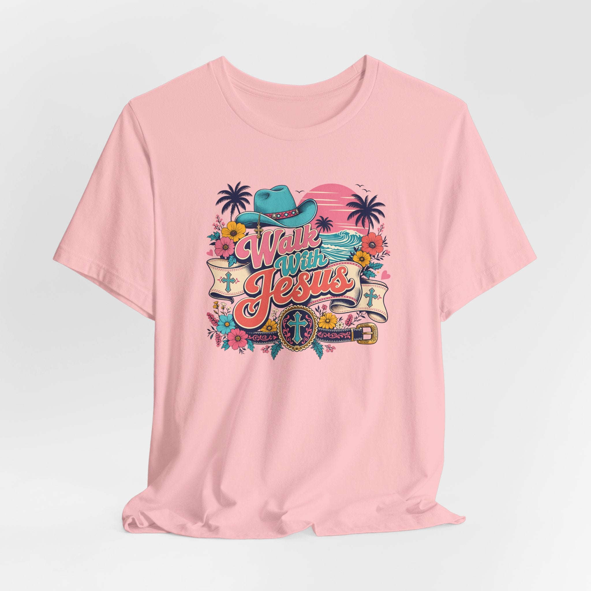 Walk With Jesus Western Christian Short Sleeve Tee