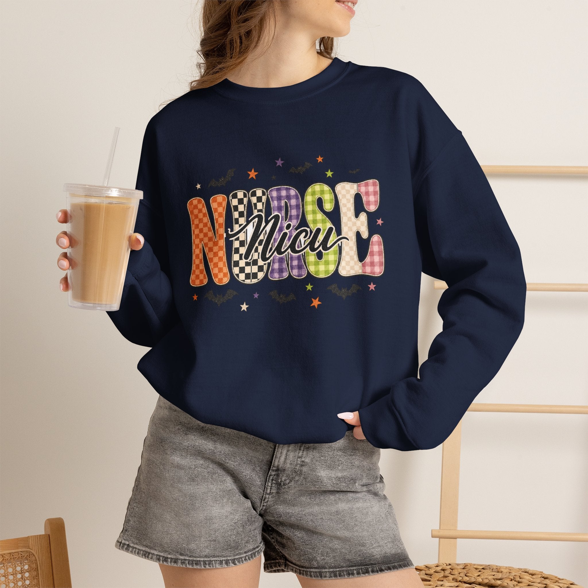 NICU Nurse Halloween Sweatshirt, Retro Spooky Nurse Crewneck, Cute Fall Medical Gift